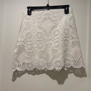 Abercrombie & Fitch White Lace Mini Skirt